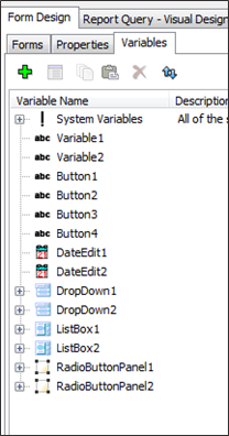 List of variables after copy showing duplicated variables